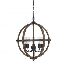 Savoy House Meridian M70041WB - 5-Light Chandelier in Wood with Black