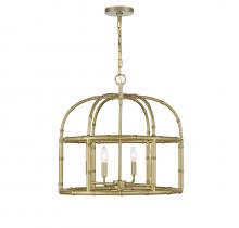 Savoy House Meridian M70116BB - 4-Light Pendant in Burnished Brass