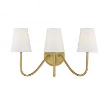 Savoy House Meridian M90056NB - 3-Light Wall Sconce in Natural Brass