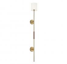 Savoy House Meridian M90063NB - 1-Light Wall Sconce in Natural Brass with Leather Accent