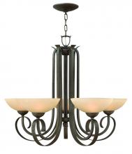 Hinkley 3765FI - Five Light Forged Iron Up Chandelier