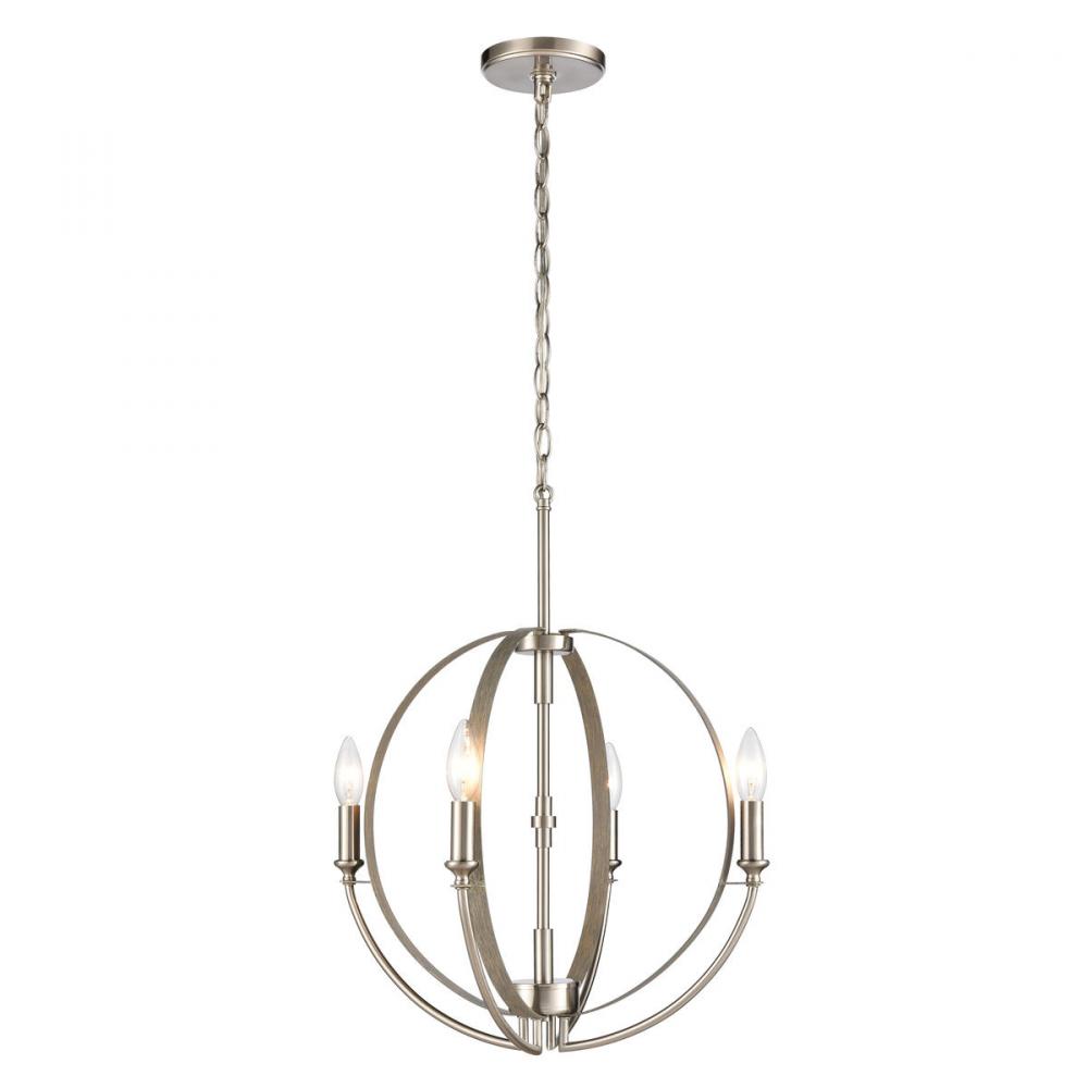 Rotunde 18'' Wide 4-Light Chandelier - Beechwood