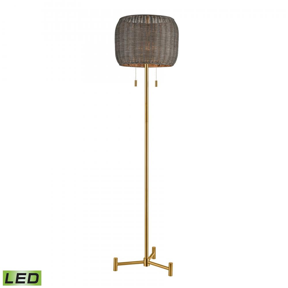 Bittar 61.5'' High 2-Light Floor Lamp - Aged Brass - Includes LED Bulbs