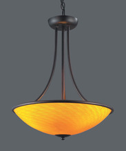 ELK Home 418-3CN-DR - Arco Baleno 3-Light Pendant - Dark Rust with Canary Yellow